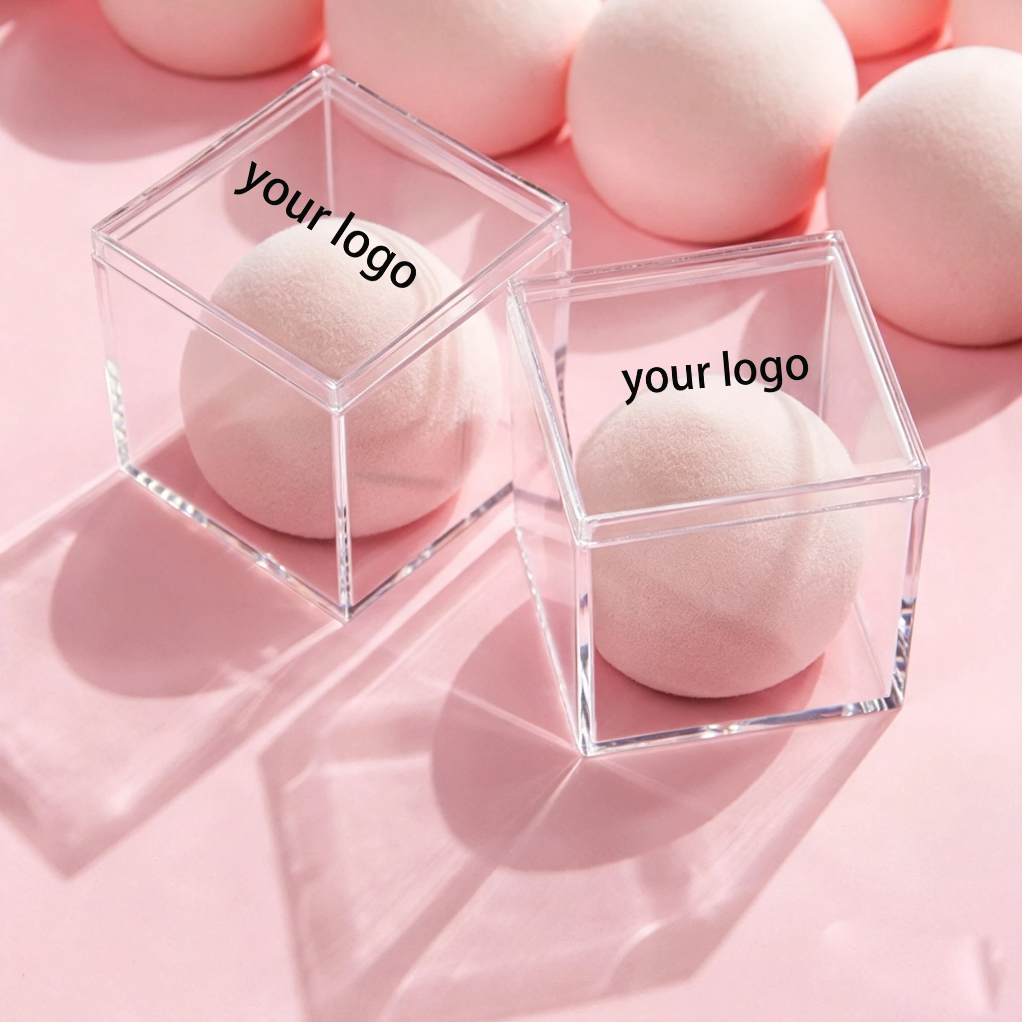 Private Label Vegan Makeup Sponge Set Square Box Custom Logo Wholesale Beauty Blender Cushion Puff Foundation Make Up Sponge