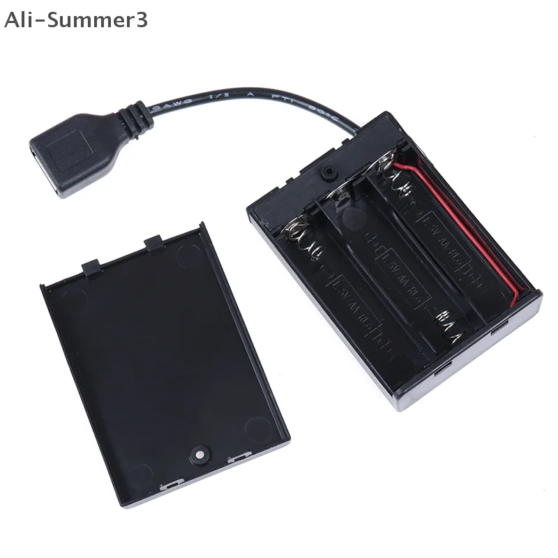 1pcs Safe and Durable 3*AA 65x45x15mm Battery Case with USB Port for Building Blocks LED Light Kit with Switch