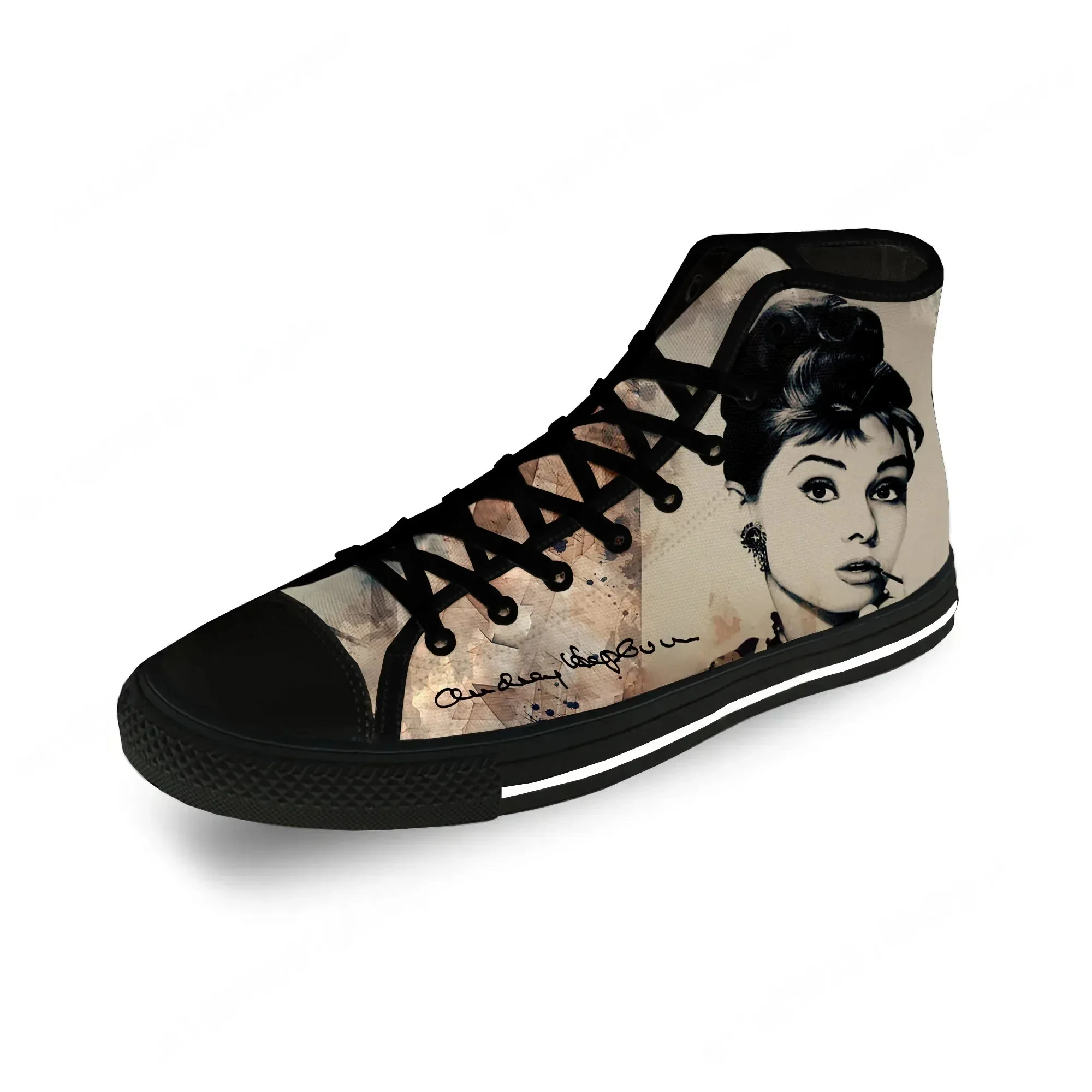 

Модные кроссовки с 3D-принтом в стиле кинозвезды Одри Хепберн, повседневные, из легкой дышащей ткани, унисекс