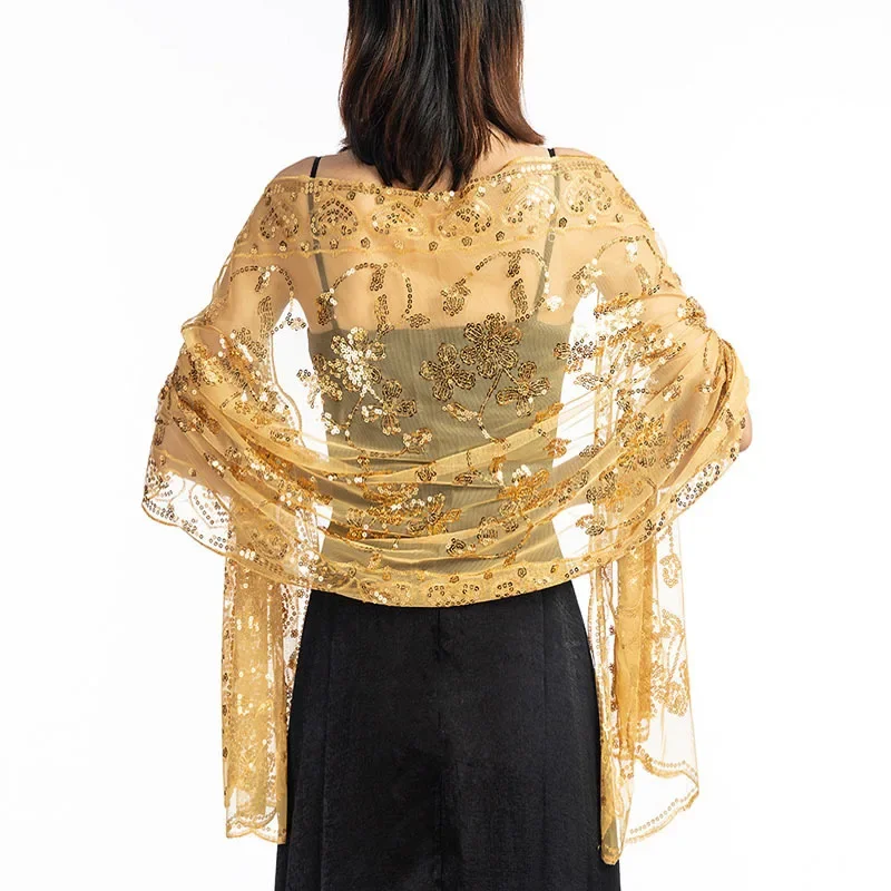 Spring Autumn New Sequin Shawl Cape Evening Dress Shawl Bride Bridesmaid Shawl Scarf Woman Cloak Lady Ponchos Red Capes