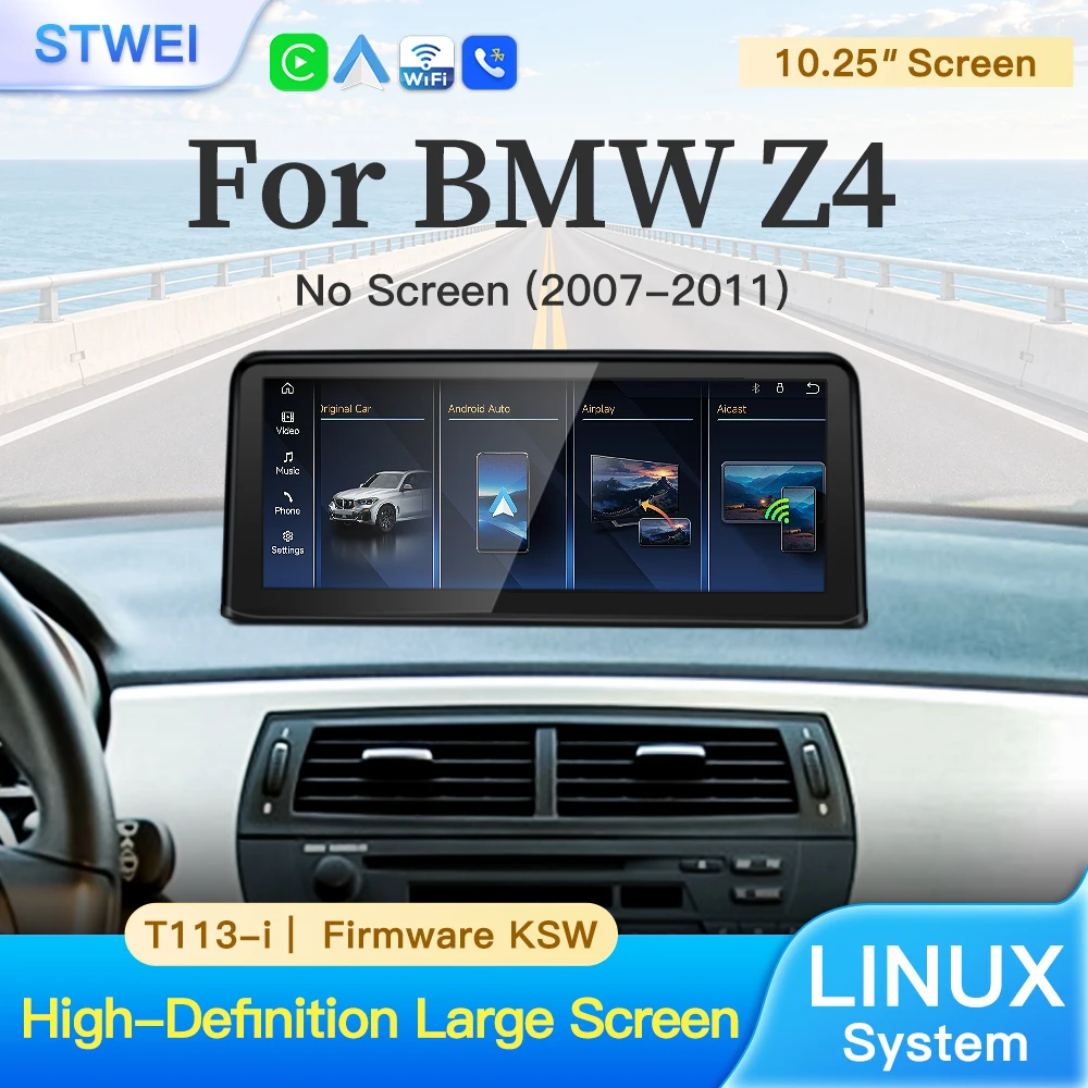 stwei 2026 Linux System 10.25inch Thin Screen For BMW Z4 E85 E86 E89 No Screen Wireless CarPlay Auto Car Video Players Mouse
