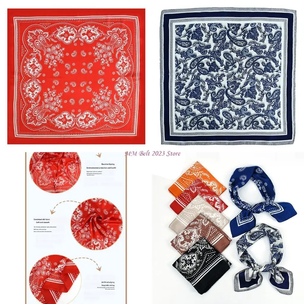 

49ME Fashionable Women's Headscarf Bandana Scarf Soft & Comfortable Kerchief 70cm
