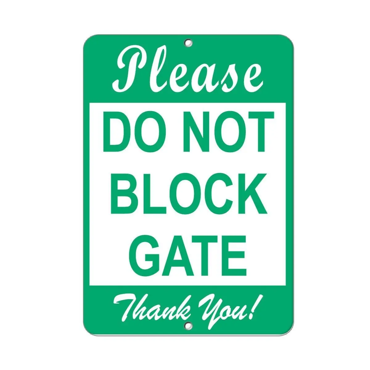 Please Do Not Block Gate Thank You! Parking Sign Aluminum Metal Sign Metal Painting Metal Plaque Metal Poster Drop Shipping sign