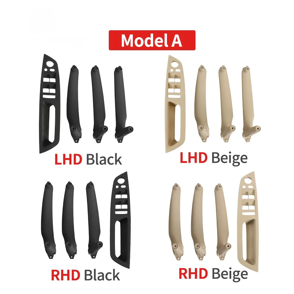 LHD RHD 4Pcs Car Interior Door Handle Inner Panel Pull Trim Cover Handle Set Armrest Replacement For BMW E70 E71 E72 X5 X6