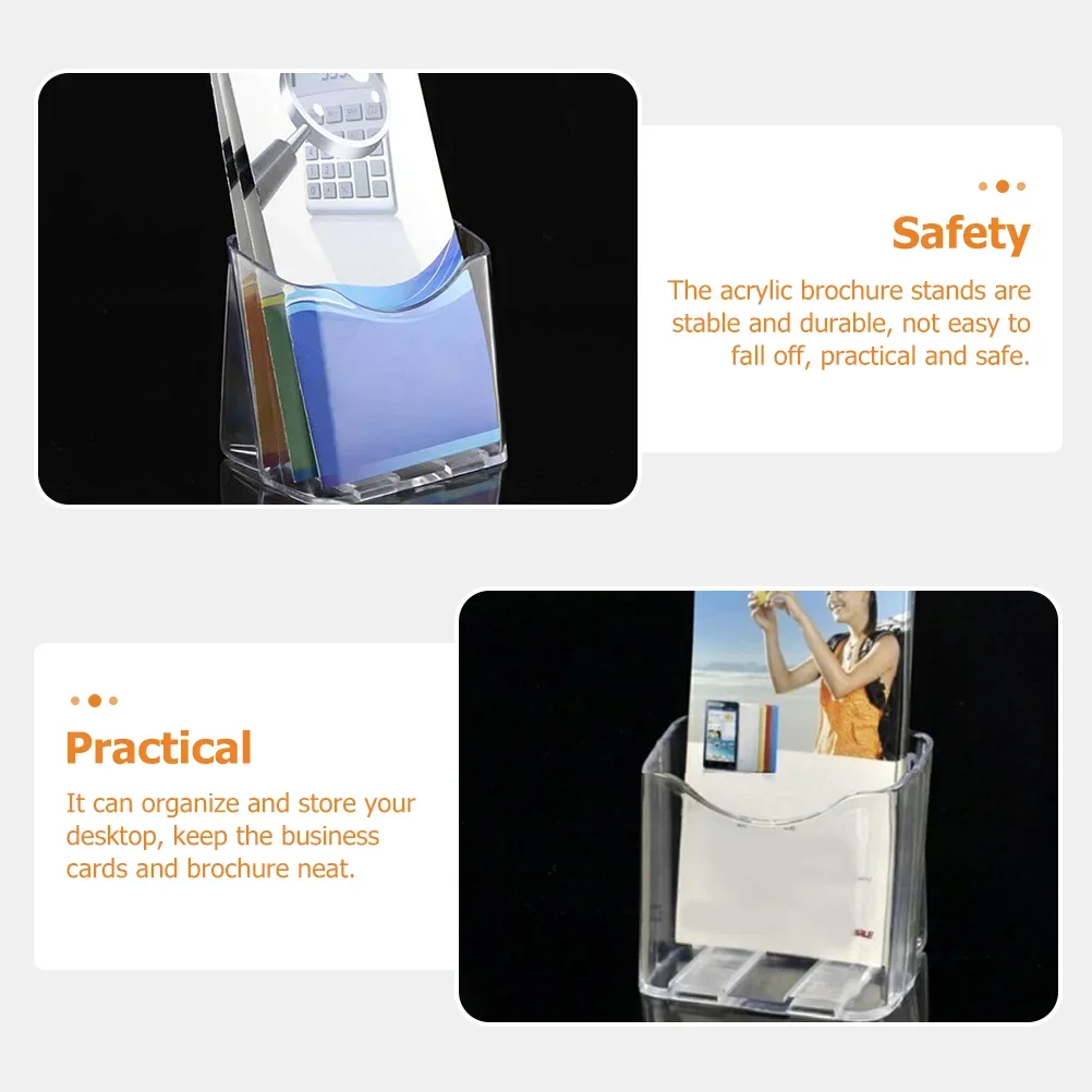 4 Stück Acryl Literatur Halter Flyer Broschüren Rack Acryl Display Ständer Acryl Broschüre Ständer Flyer Halter Rack
