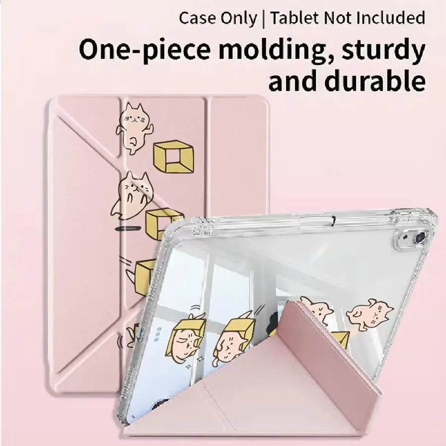 Tablet Case For iPad Pro 11th 10th 9th 8th 7th 12.9inch Air 4 5 M3 M2 M4 11inch Pro 2025 Mini 6 7 Holder Cover Y-Fold Cute