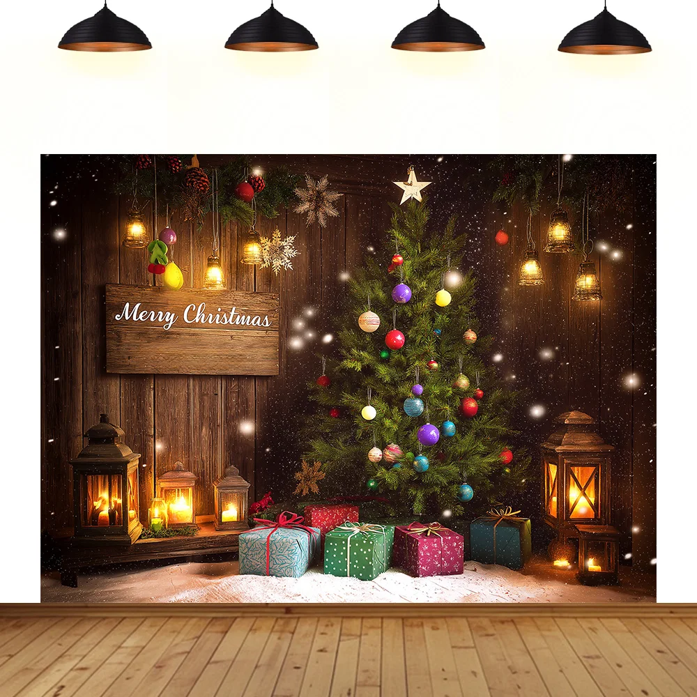 

Christmas tree Theme background Merry Christmas New Year festival party plank winter plant Christmas Eve decoration backdrop