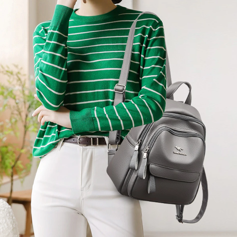 Designer New Fashion Women zaino in pelle 2023 borse da scuola per ragazze adolescenti borsa da viaggio in pelle di alta qualità Mochila Feminina