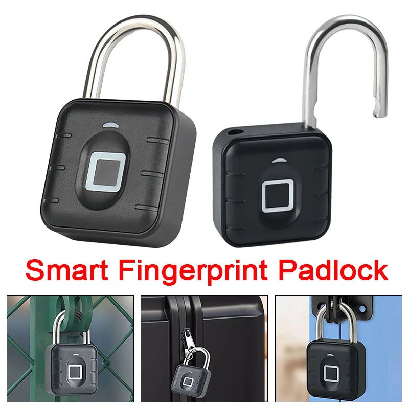 Smart Fingerprint Padlock Waterproof Keyless Security Bluetooth Electronic Luggage Bag Case Anti-theft Lock Outdoor Door Padlock