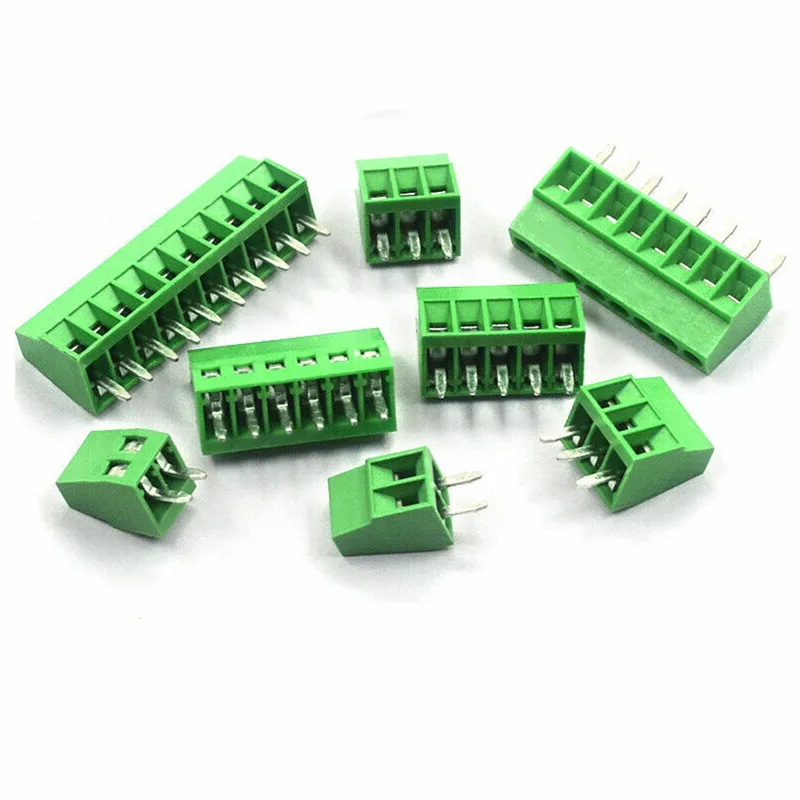 10pcs KF128 2.54mm Pitch PCB Connectors Mount Screw Terminal Blocks Connector for Wires 26 -18 AWG 2P 3P 4P 5P 6P 7P 8P 9P 10P