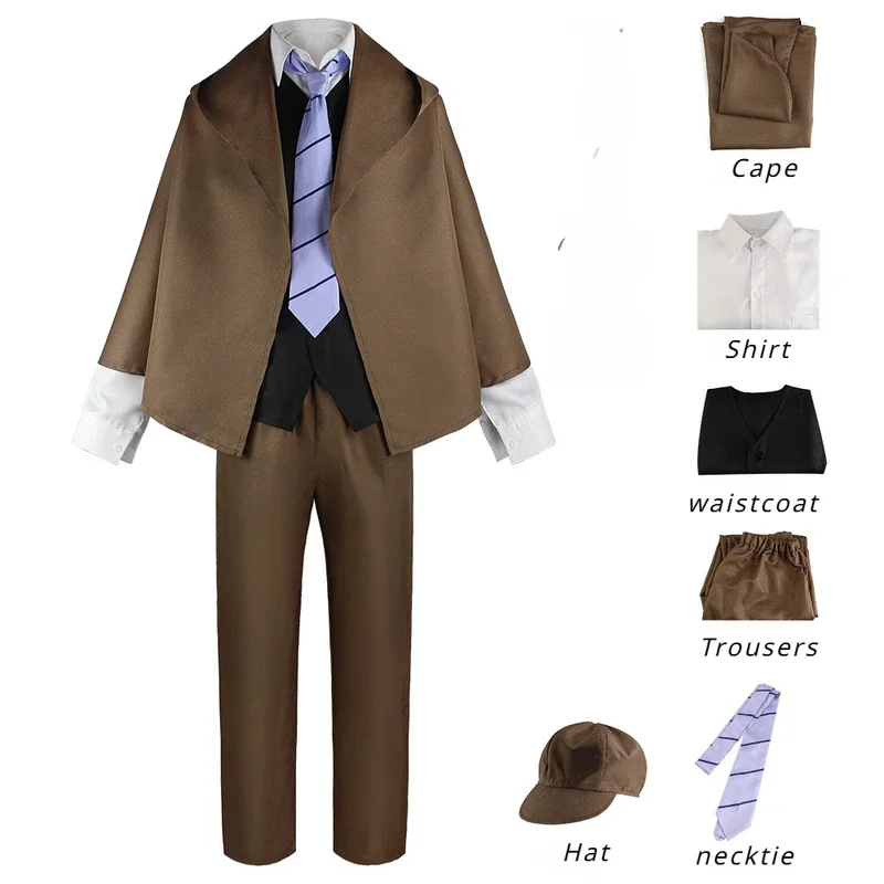 Edogawa Ranpo cosplay Costume Detective Uniform Suit Edogawa Rampo Outfits with Hat for Halloween Comic Con love live cosplay