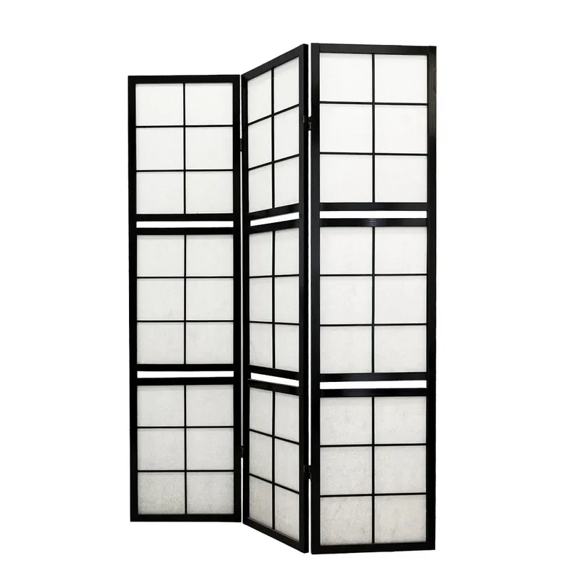 Natural Solid Wood Folding Screen Partition Modern Room Divider for Home Office Study Privacy Shading Decor