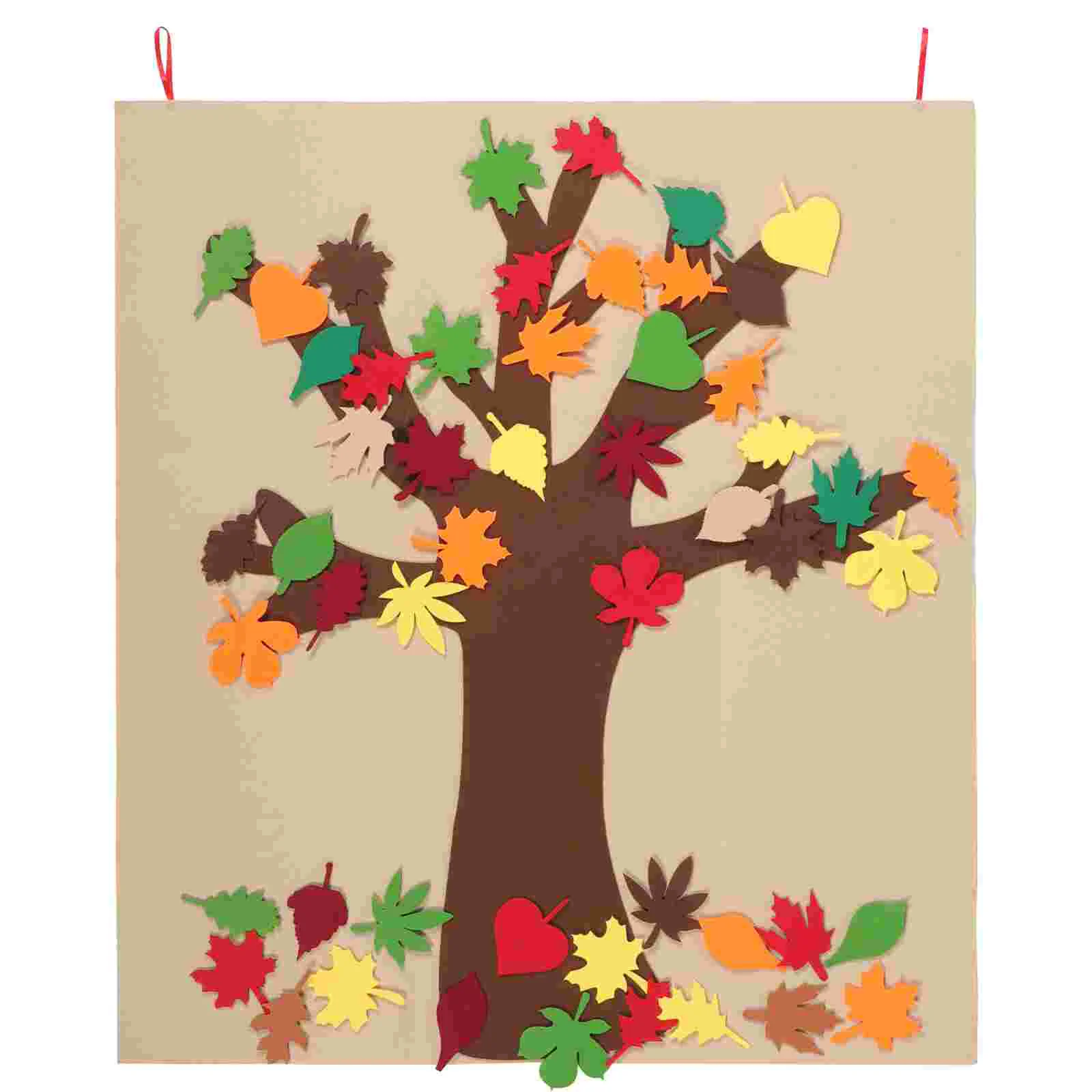 1 Set Lovely Felt Leaf Stickers Maple Tree Decals Multi-function Window Stickers felt fabric for crafts