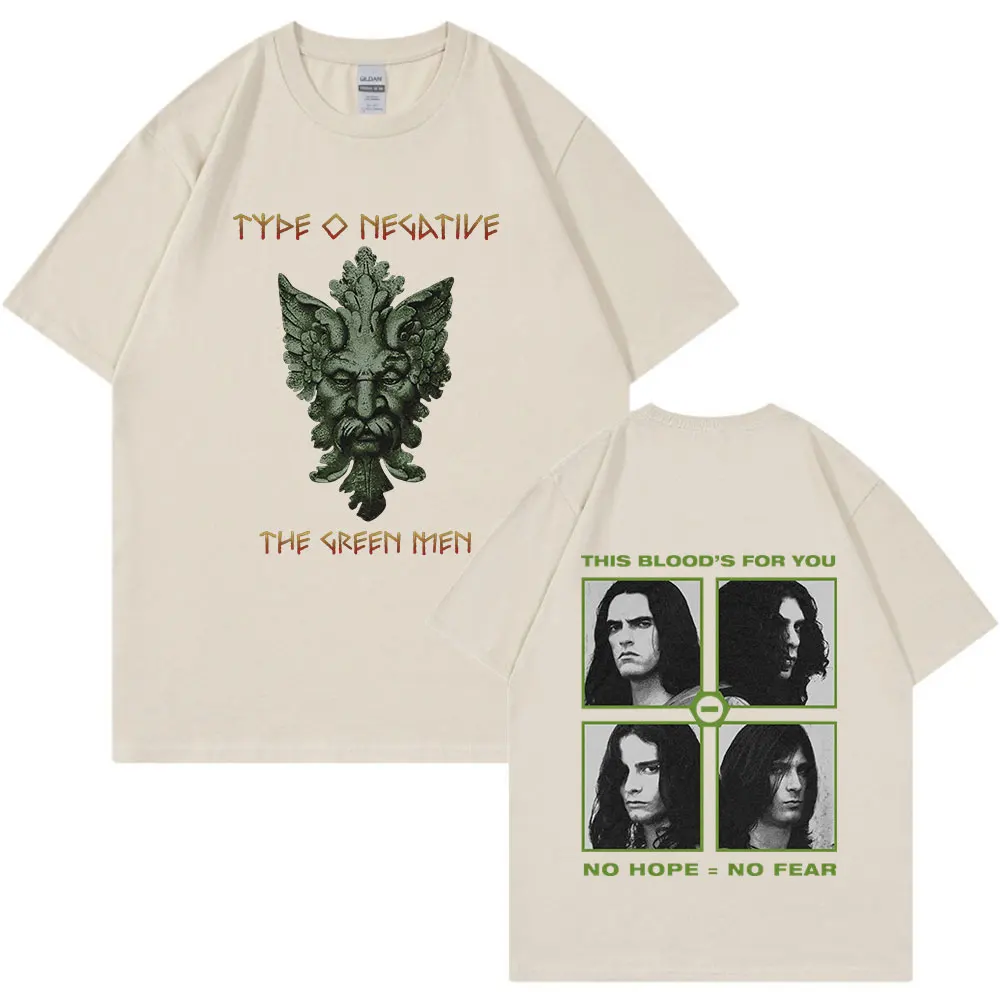 Rock Band Type O Negative The Green Man T Shirt Gothic Metal Short Sleeve T-shirt Men Vintage Hip Hop Oversized T Shirts Unisex