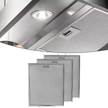 3 pcooker Hood ตัวกรองตาข่ายโลหะดูดควันตัวกรอง hoods 30x25cm สำหรับห้องครัวที่กรองน้ำมันเครื่องดูดควันป้องกันคราบน้ำมัน