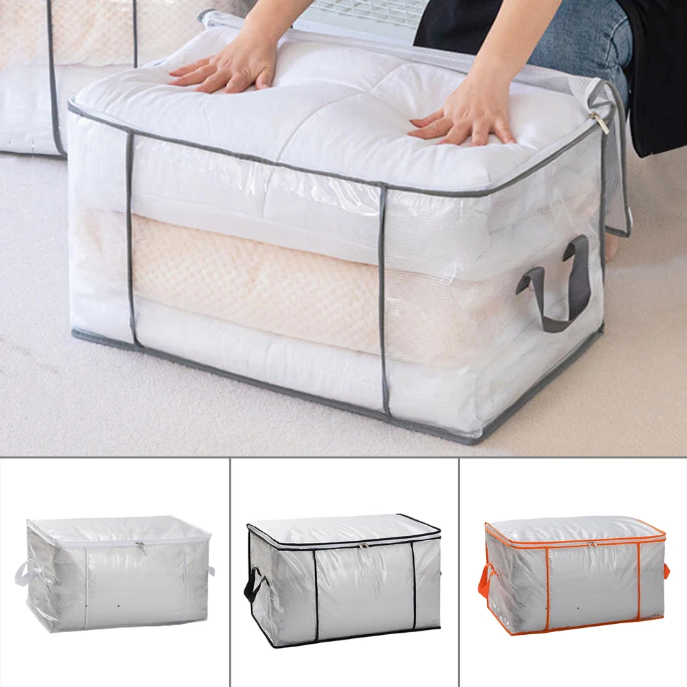 

Quilt Storage Bag Foldable Large Capacity Dust Proof Waterproof Clear Pvc Clothes Organizer Storage Bag