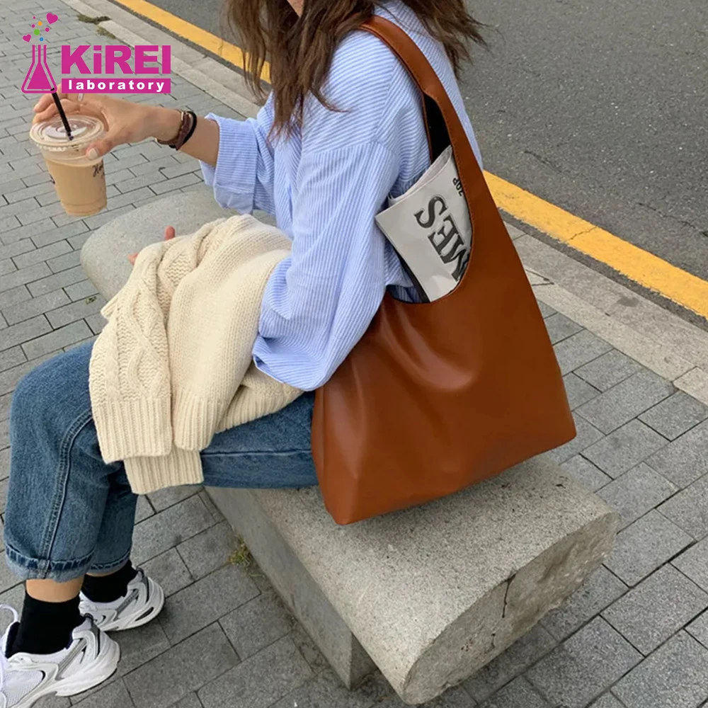 All-in-one Fashion Large Capacity Handbag Female Niche Design Vest Bag Lady PU Single Shoulder Bag Women's Simple Commuting Bags