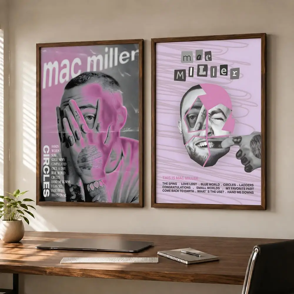 Rapper Mac Miller Poster Self-adhesive Waterproof Paper Sticker Art Coffee House Bar Room Wall Decor