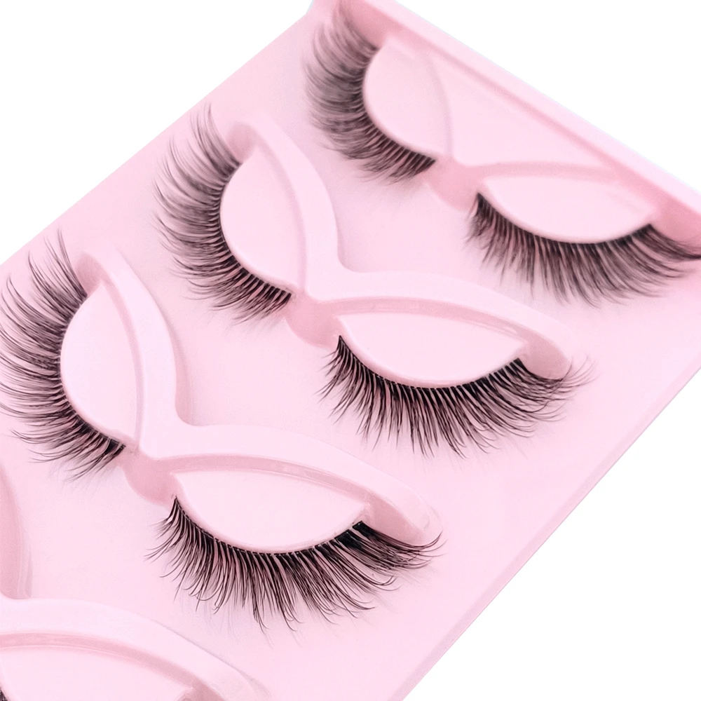 HBZGTLAD 見えないバンド キャットアイラッシュ フェイクミンクまつげ ウィングエンド アイロングフェイクまつげ ナチュラルロングフルストリップまつげ