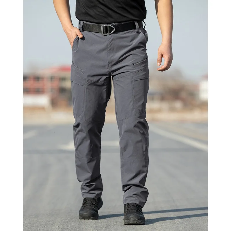 Men-Tactical-Cargo-Pants-Elastic-Waist-Multi-Pocket-Ripstop-Lightweight-Breathable-Outdoor-Hiking-Work-Trousers-Training-pants
