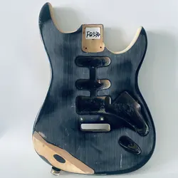 FB534 Surface Dirty and Damages and Crack ST Model Electric Guitar Body SSH Pickups+Tremolo Bridges DIY Replace Guitar Parts