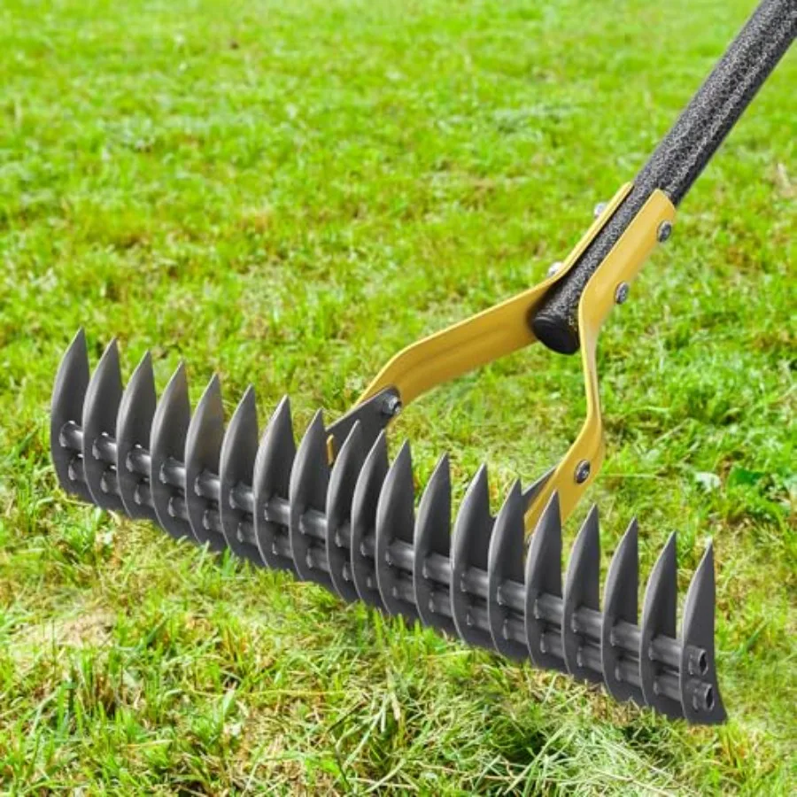 Rake, Heavy Duty Metal Dethatcher Rake with 15