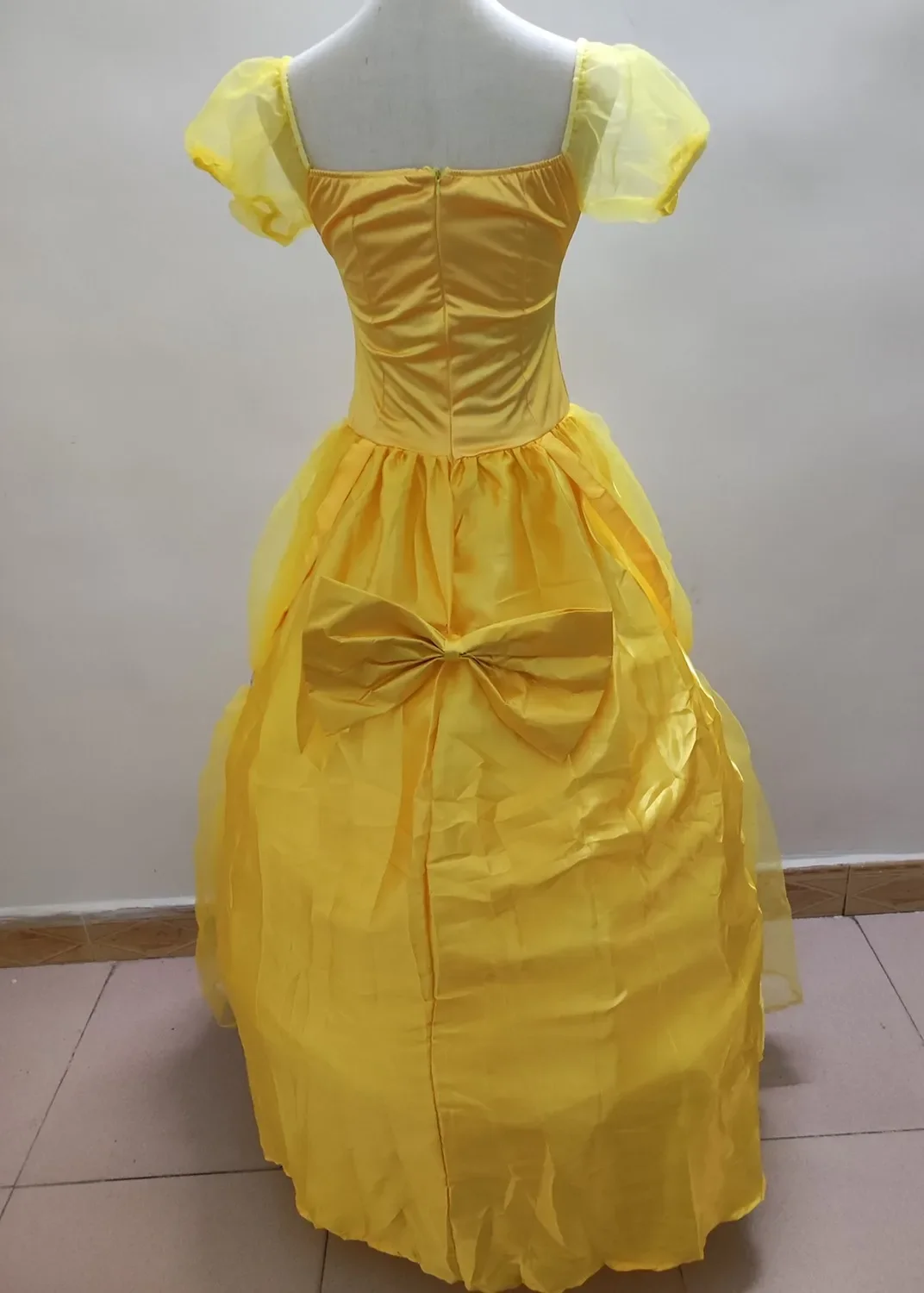 Adult Yellow Beauty And The Beast Princess Belle Costume Halloween Cosplay Party Masquerade Bell Court Queen Roles Suit