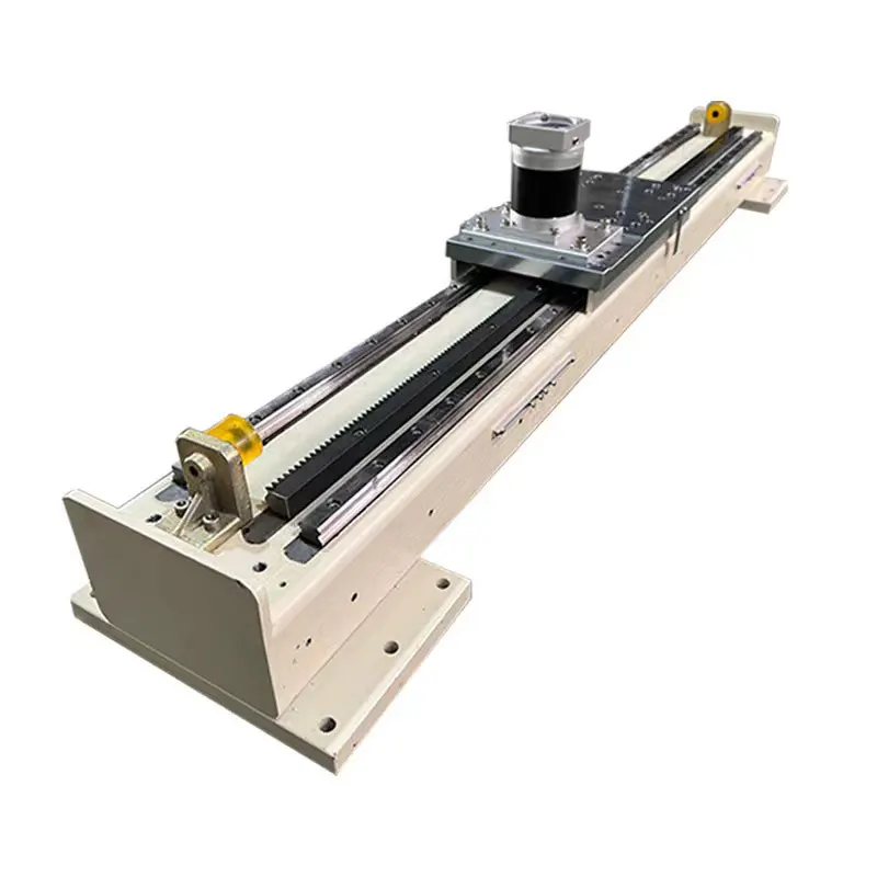 Automatic Loading Unloading Profiles Feeding Up-down Heavy Duty Steel Slide Rails Rack Pinion Driven Linear Stage Motor Gear