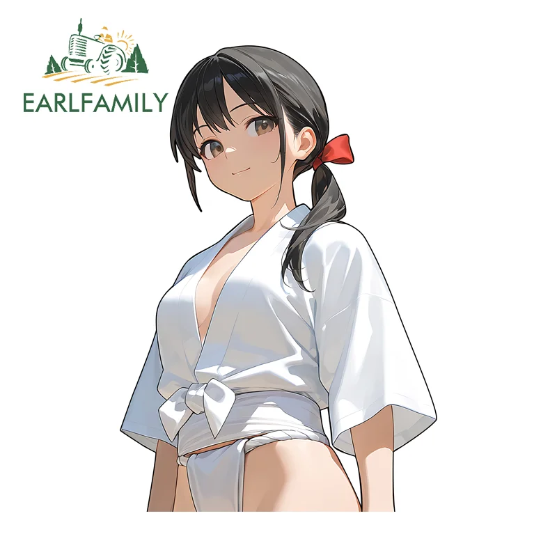 

EARLFAMILY Alluring Upskirt Anime Girl Stickers Personality Charming Laptop Decals High Quality Waterproof Windshield Decor
