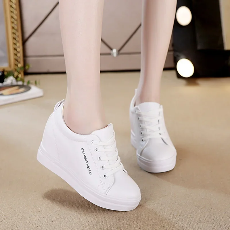 Comemore Comemore Spring Women Vulcanized Sneakers Low-top Leather Thick-soled Casual Sports Shoes Fashion Women\'s Tennis 2022