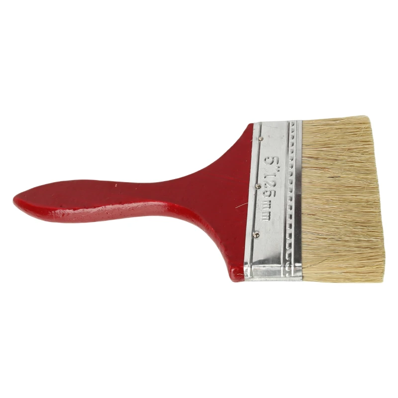 Griffpinsel mit Borstenhaar zum Malen, Wände und Möbeln, roter Griff fühlt sich angenehm an, um die Berührung von 5 Zoll an