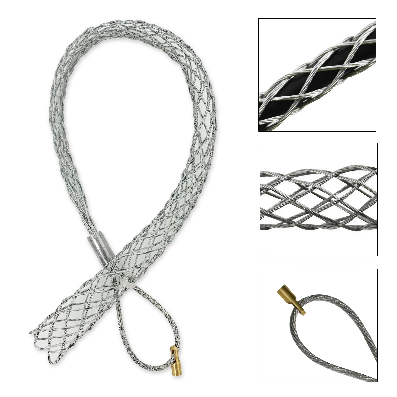 m5 Copper Head Cable Pulling Socks Mesh Puller Tools Accessories Antislip Pipe Conduit Cable Puller Grips Net Cover For 4-25mm