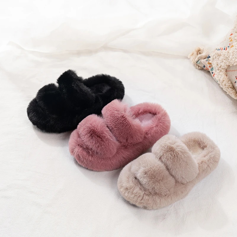 

Children Warm Shoes with Thick Fur Kids Casual SlippersNon-slip 2025 Winter Girls Fashion Slippers Korean Style Princess Sweet