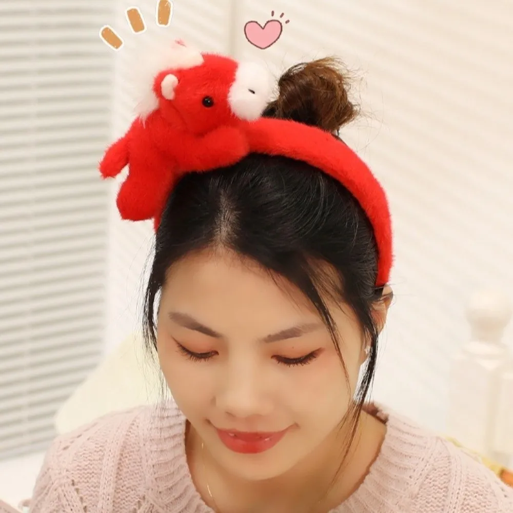 어린이 선물 만화 말 머리띠 포니 마스코트 2026 새해 머리띠 단색 새해 머리 장식 사진 소품