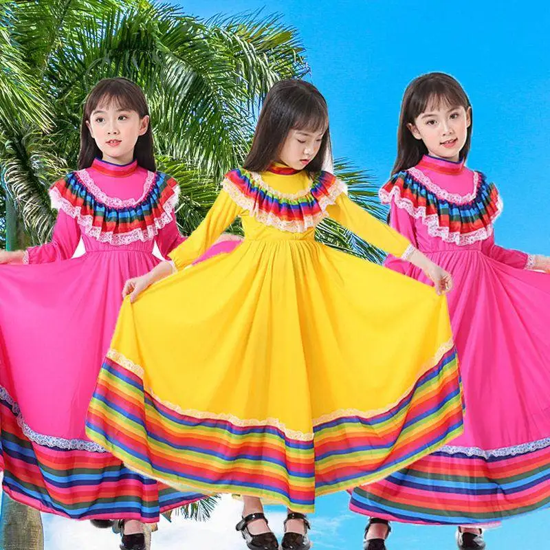 

Children's Dress Ethnic Girl Stage Performance Costume Halloween Party Outfit Traditional Chinese Ethnic Women's Clothing