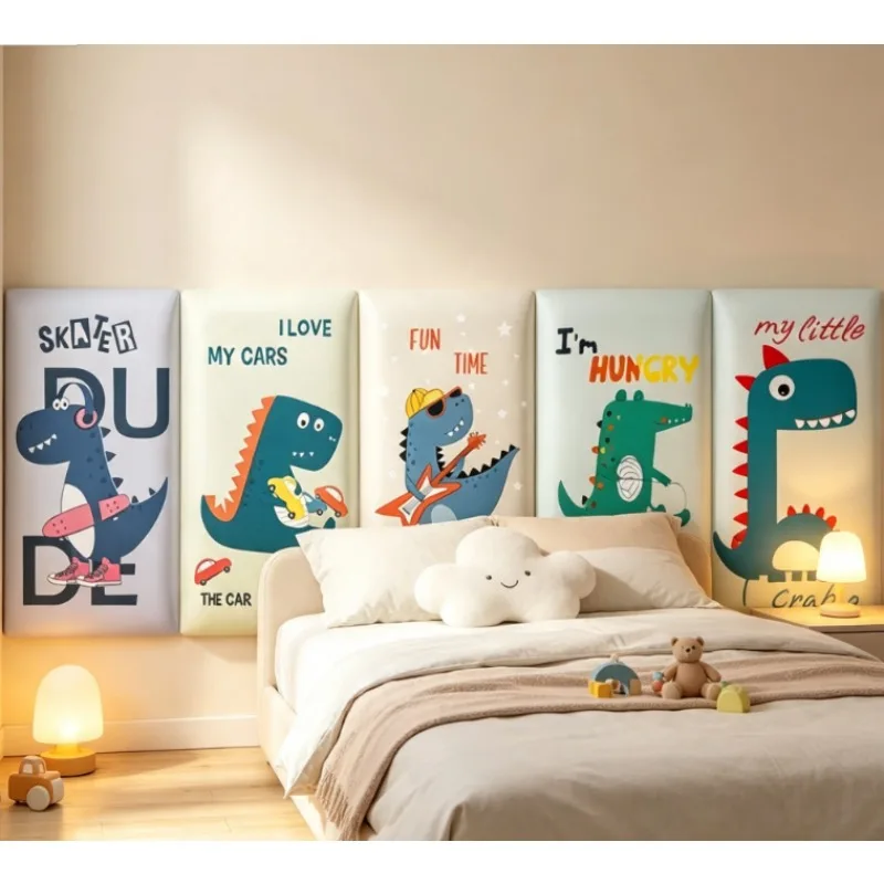Cartoon Dinosaur 3D Anti‑Collision Wall Padding Self‑Adhesive Wall Sticker Kids Children Room Decor Accessories