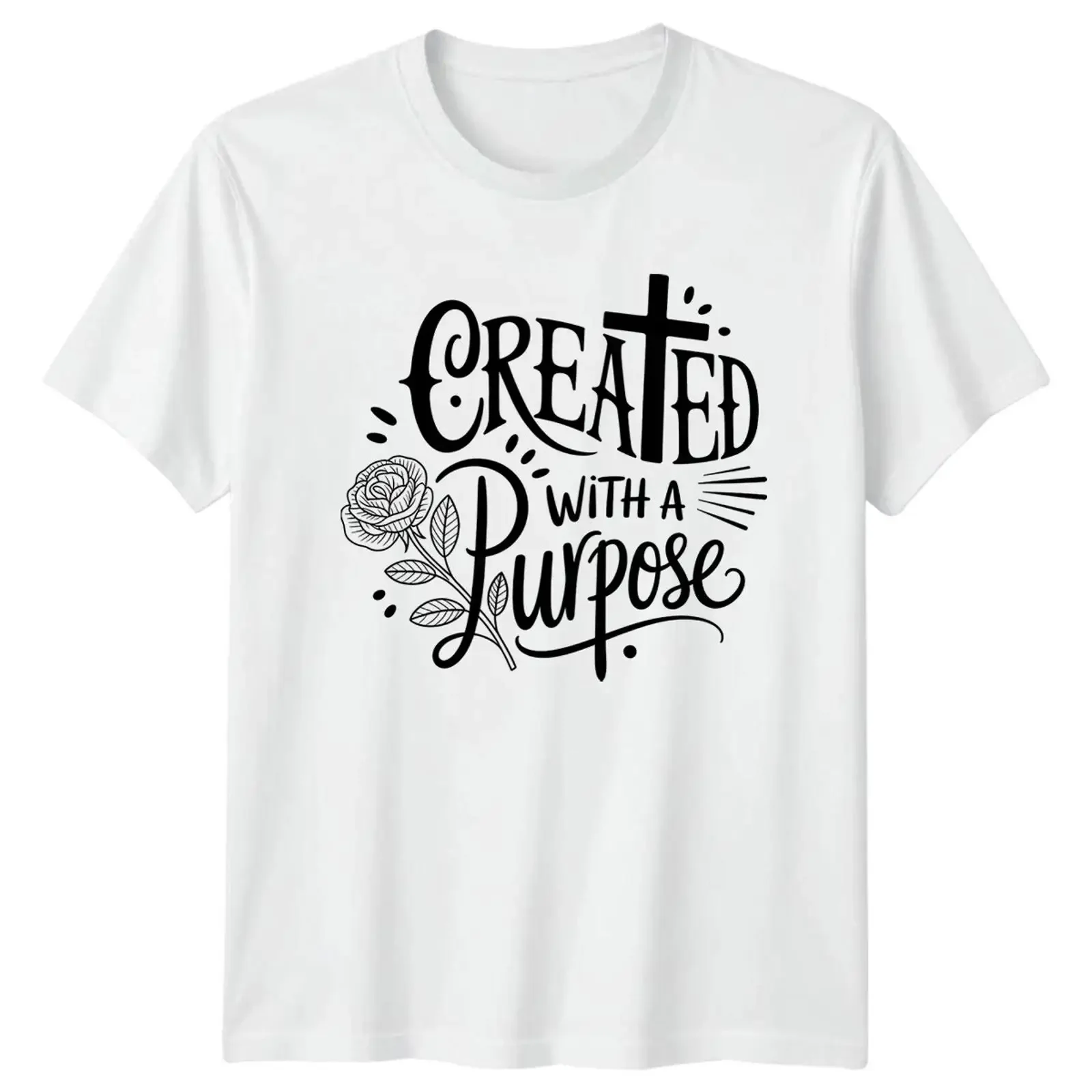 Created With A Purpose christliches T Shirt Glaube Geschenk für Sie und Ihn vintage Washed Stylish streetwear designer clothes