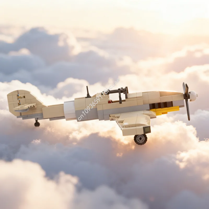 

301pcs MOC Creator Expert War The Desert Messerschmitt BF E 4 Trop Toy Model Building Blocks Architecture Christmas Gift Brick