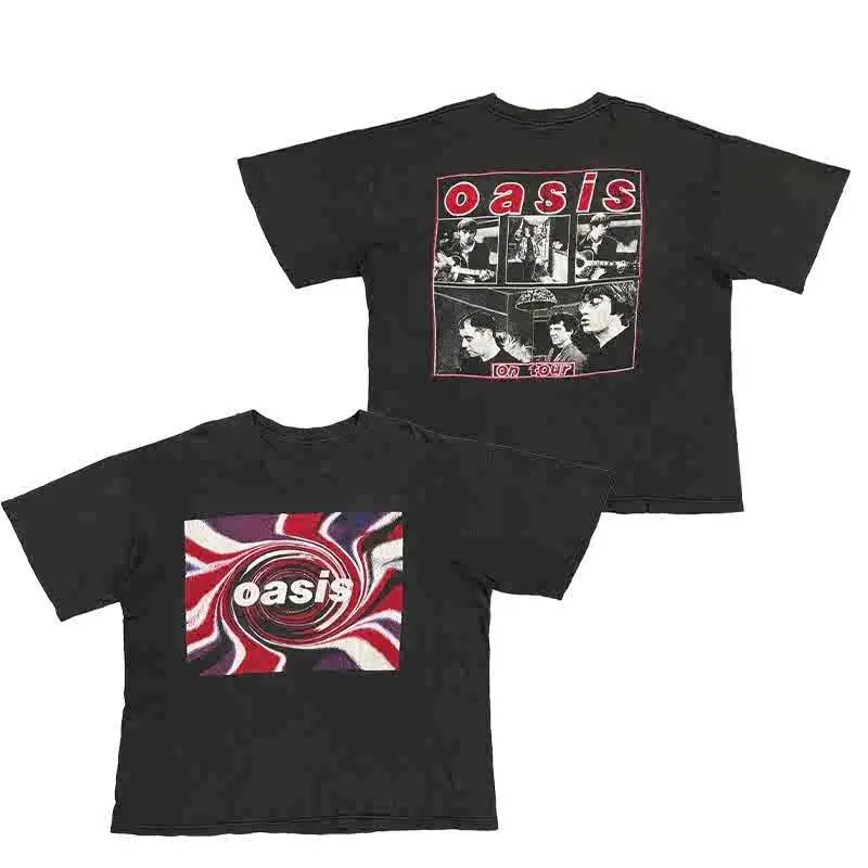 

Oasis Band's New Rock T-shirt, Retro Punk Short-sleeved Men's and Women's, Pure Cotton Summer Short-sleeved