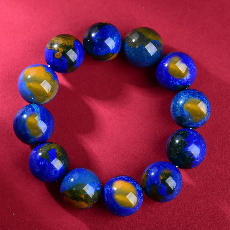 

Браслет из агата с узором из бисера в старом стиле Blue Earth