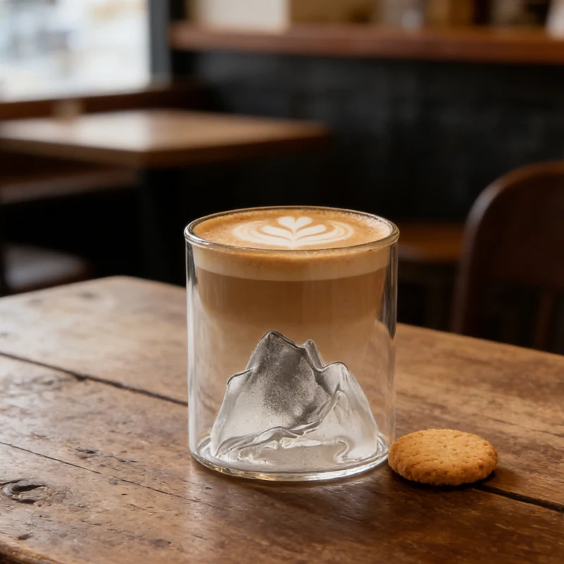 180ml/320ml Iceberg Cup Multiple Colored Glass Cups Creative Whiskey Glass Mountain View Mug High End Coffee Cup Water Bottle