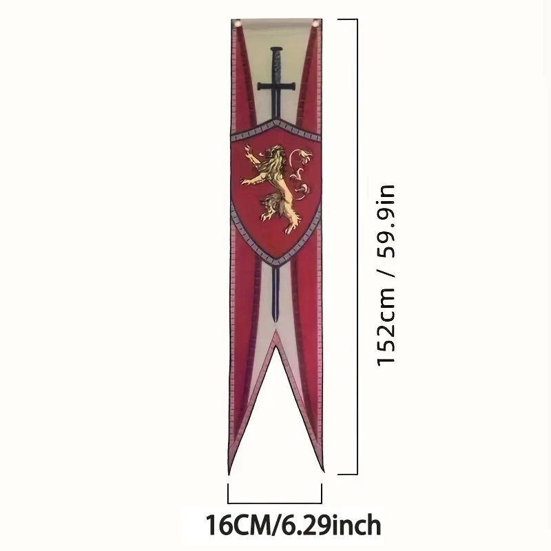 1PC Medieval Dragon Pattern Cloth Flag Halloween Gothic Style Flag for Seasonal Home Wall Hanging 2026