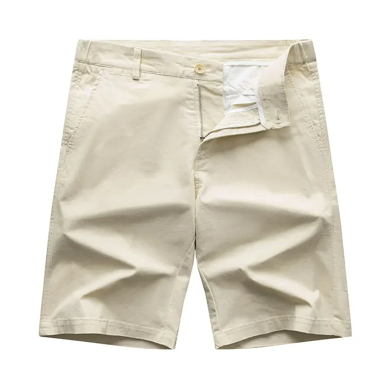 

Summer Men's Solid Casual Shorts Korean Style Cotton Fashion Sports Shorts Men Solid Color Breathable Jogger Knee Length Pants