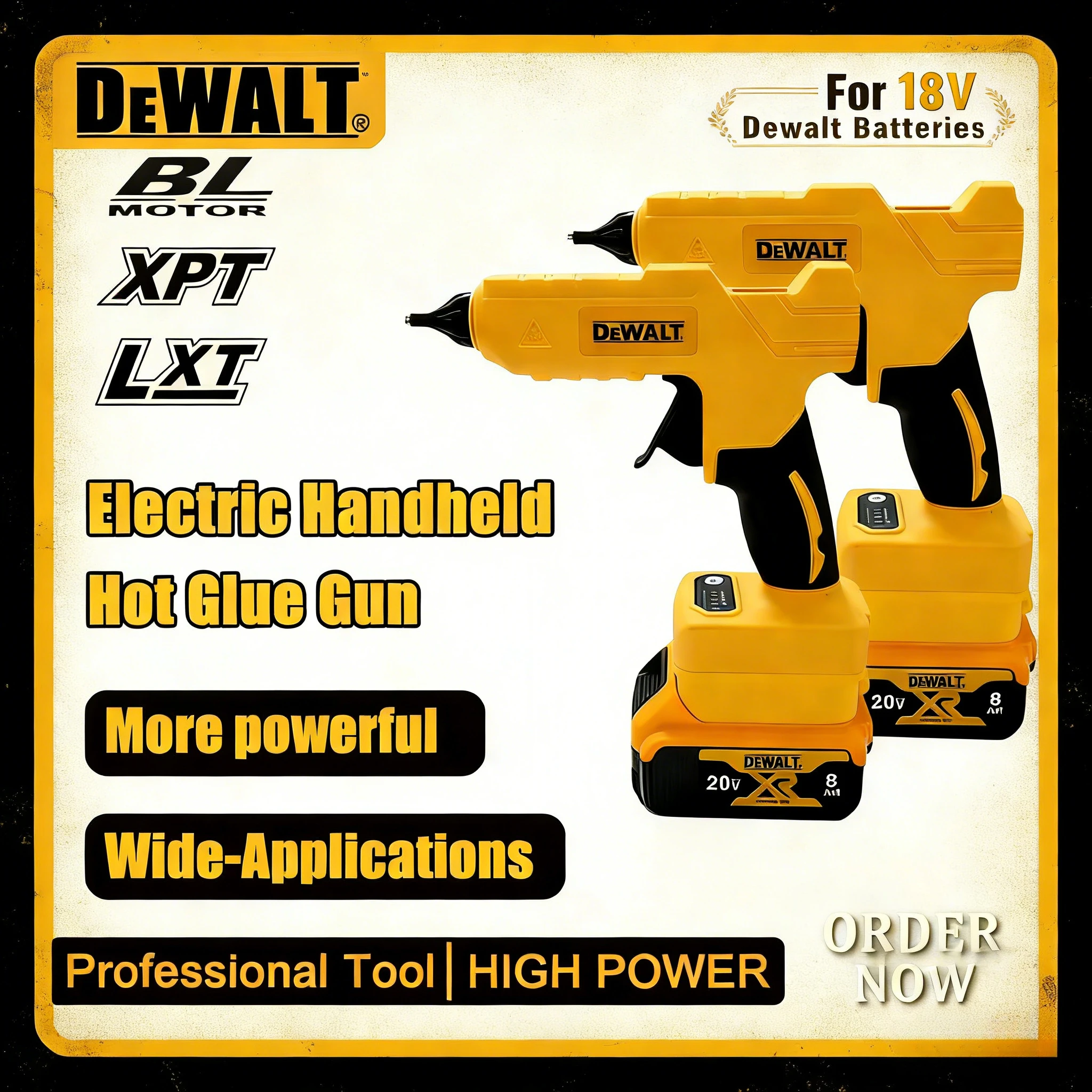 

Dewalt Handheld Electric Cordless Hot Glue Gun Repair DIY Tool Hot Melt Welding Hot Air Gun Anti-scald Nozzle for 18/20V Battery