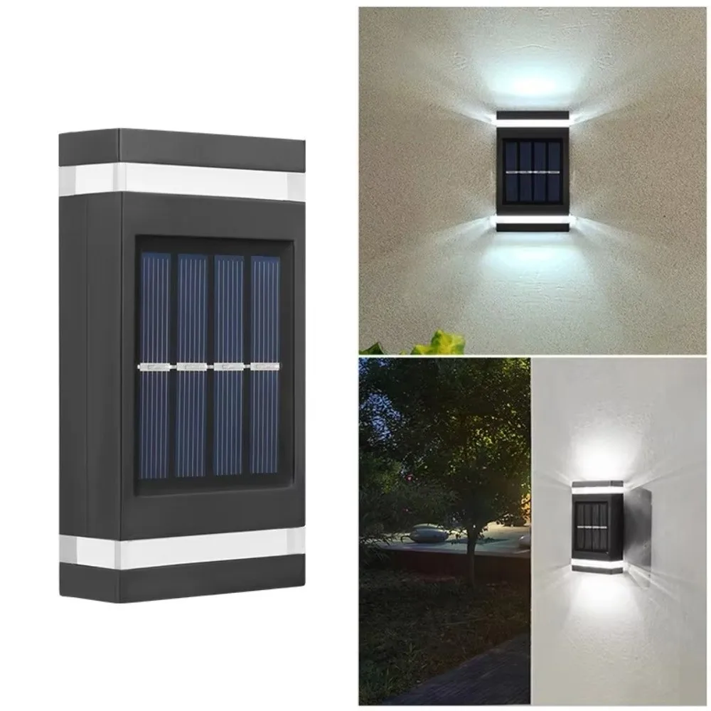 luz-led-solar-super-brilhante-economizadora-de-energia-iluminacao-para-cima-e-para-baixo-facil-instalacao-luminaria-de-parede-a-prova-d'Agua-para-escadas