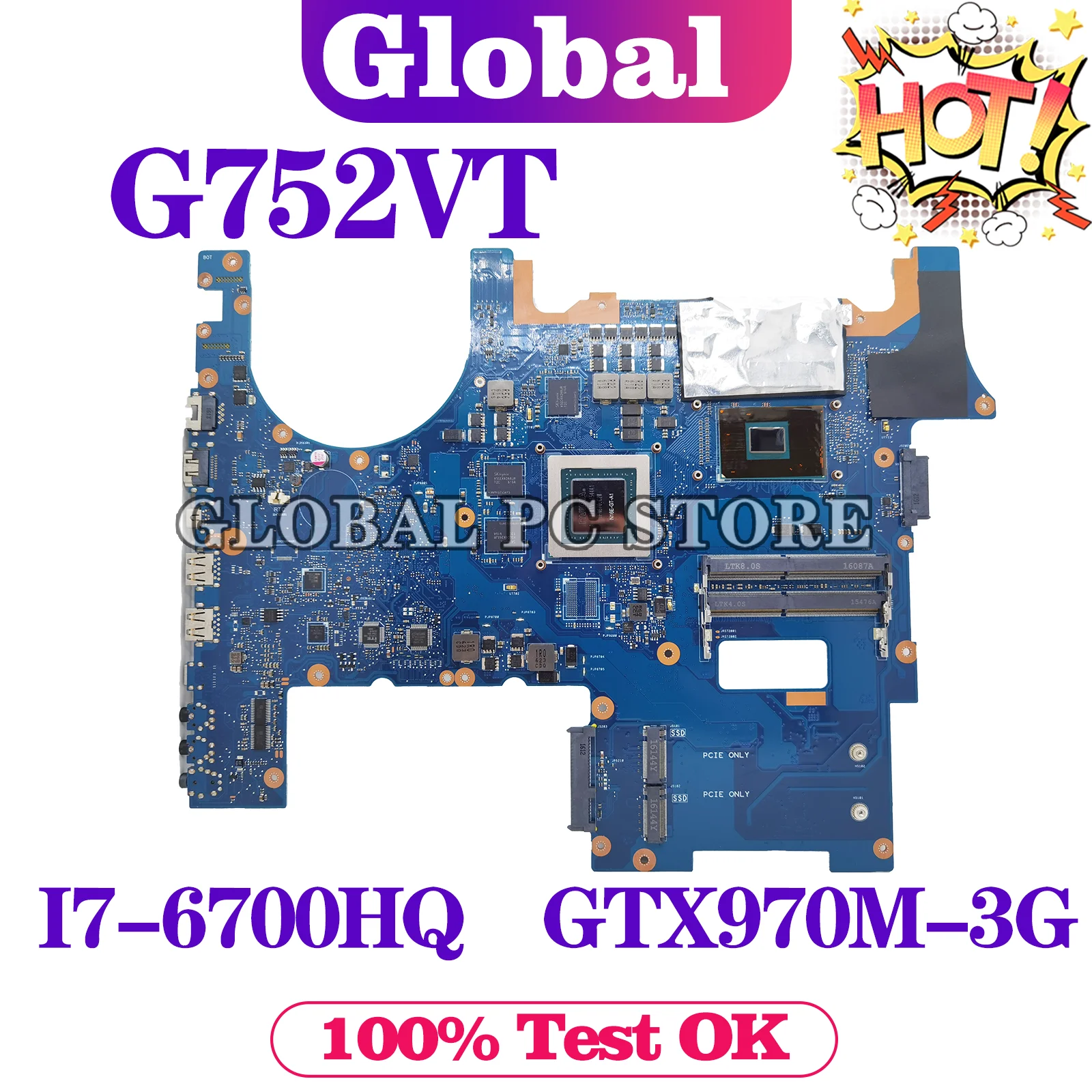 Imagem -02 - Kefu-placa-mãe Portátil para Asus G752v Mainboard para Asus G752vy G752vt G752vl I76700hq Cpu Gtx970m 3g Gtx965m 2g Gtx980m 4g