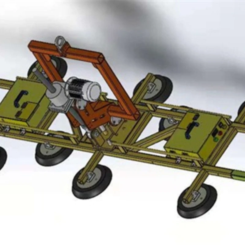 Intelligent double host electric glass vacuum crane can be flipped
