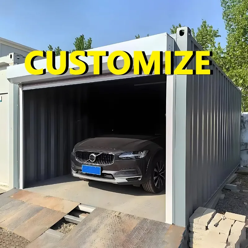 

Any Size Custom Quick Build Prefab Carport Mobile Storage Garage Steel Container House Outdoor Storage Shed