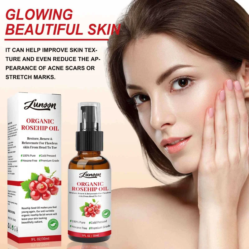 

Organic Rosehip Seed Oil Facial Serum Repairs Nourishes Hydrates Moisturizes Skin Enhances Softness Rejuvenates Facial Complexio
