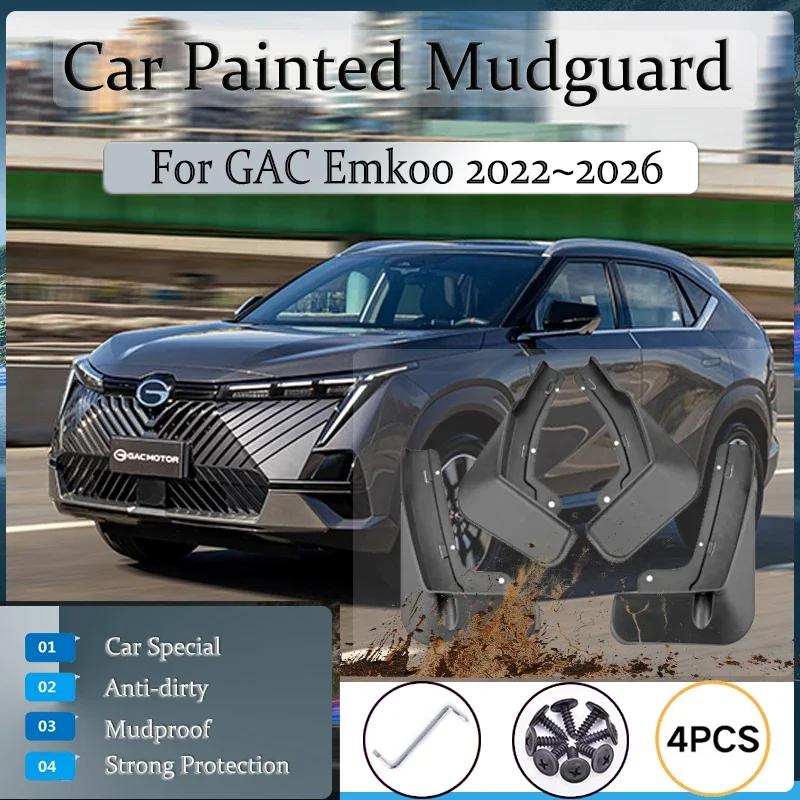 

Car Mudguard For Trumpchi GAC Emkoo 2022 2023 2024 2025 2026 Antifreeze Fender Splash Guard Blcak Paint Mudflas Auto Accessories